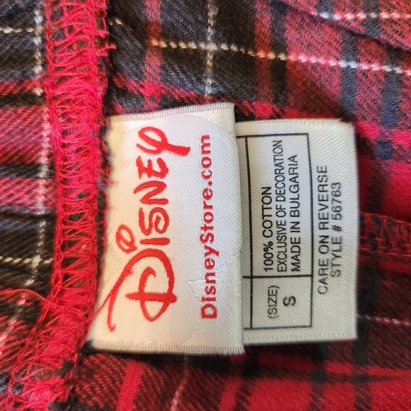 Vintage Disney Plaid Mickey Mouse Red Pajama Pants Size Small Unisex - Picture 5 of 5
